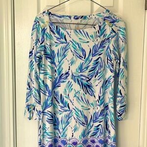 Lilly Pulitzer Sophie UPF 50 White Resort Flock Together Shift Dress